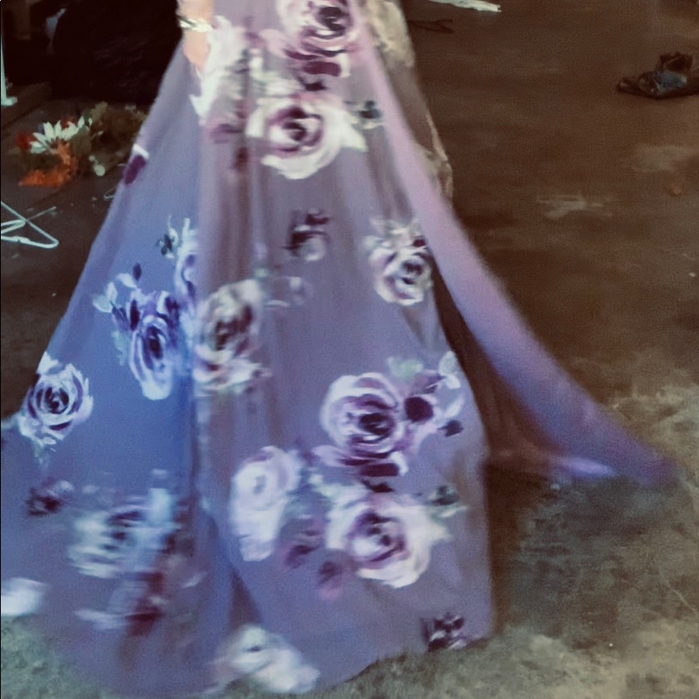 The Windsor Store Formal Dress • Two-Piece Floral Crop Top & Skirt